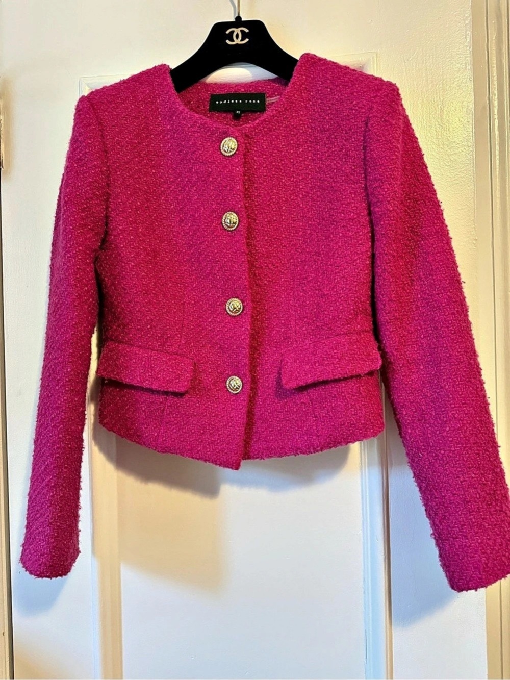 Endless Rose Tweed Bouclé Blazer Pink XS